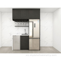 Color negro Matte Lacquer Modular Kitchen Cabinet Set